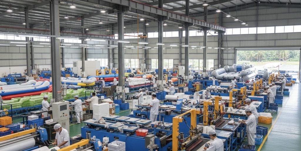 Advanced B-TEK PVC and TPU OEM manufacturing facility in Thailand featuring high-precision engineering and quality control.