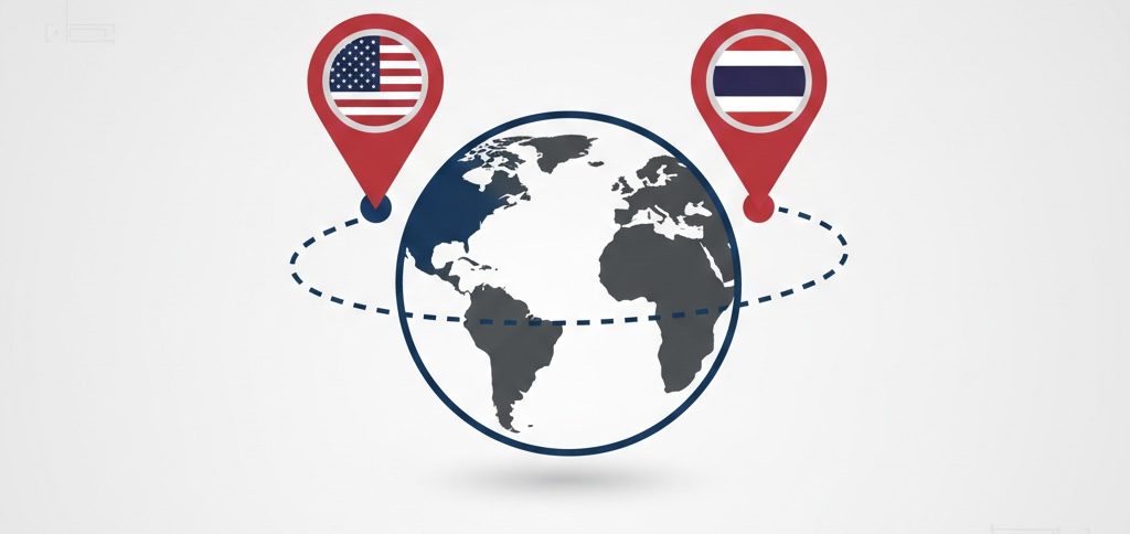 B-TEK global operations showing US-based headquarters and Thailand-based technical PVC and TPU manufacturing.