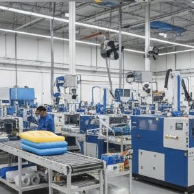 B-TEK Thailand manufacturing facility specializing in RVC-compliant PVC and TPU production and RF welding.